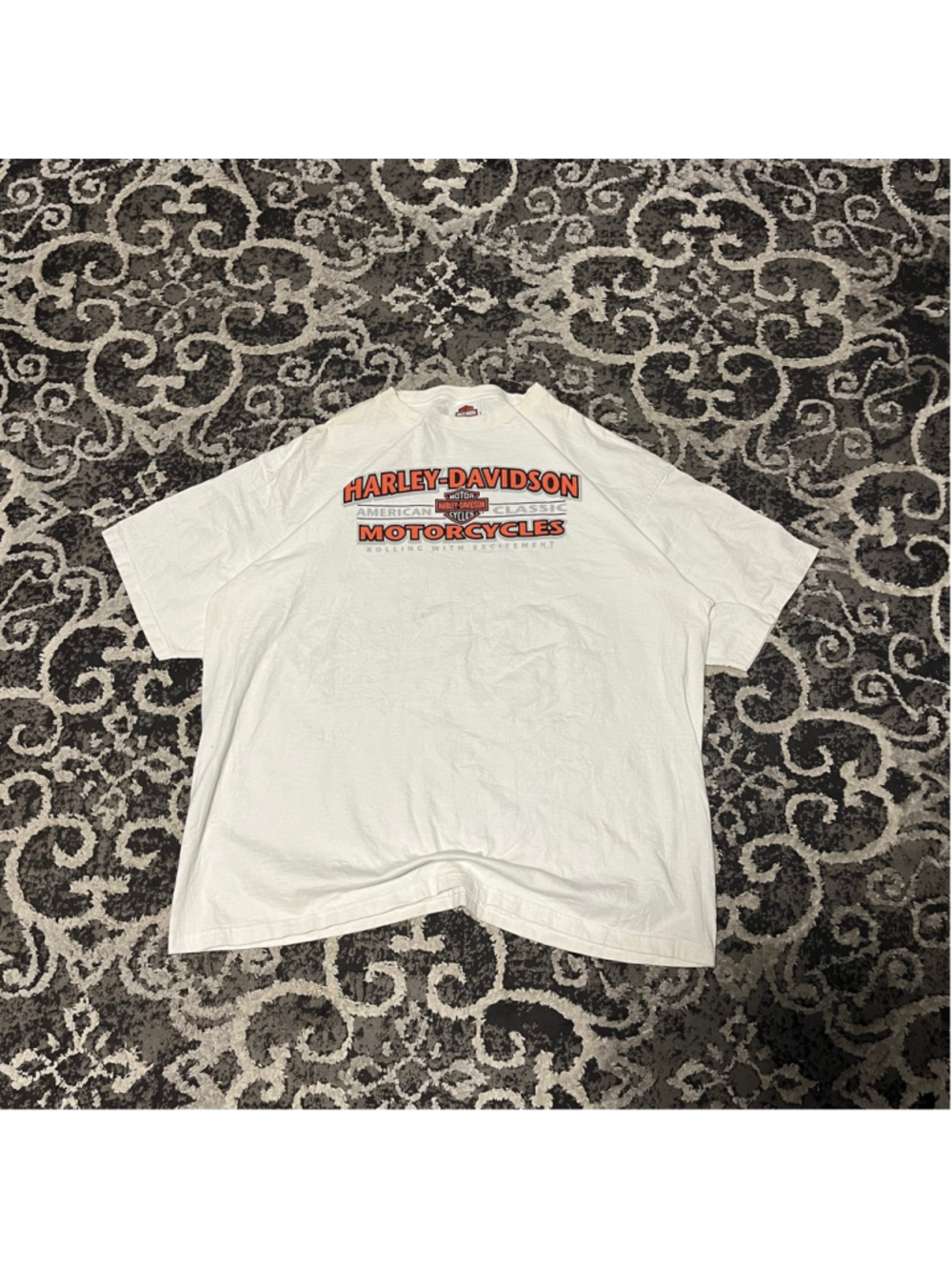Men's Harley-Davidson 3XL White Orange Short Sleeve Tee